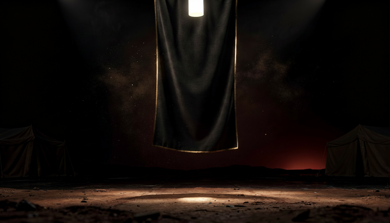 A narrow shaft of light in darkness